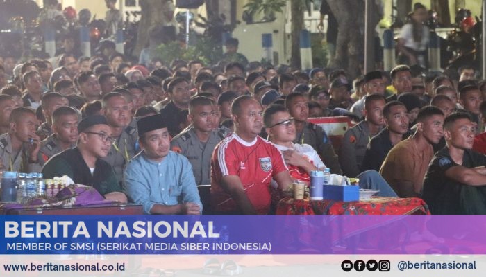 Kapolres Pasuruan Kota Titip Pesan Pilkada Damai Saat Nobar Indonesia Vs Filipina