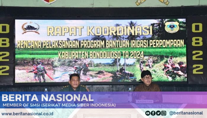 Kodim 0822 Bondowoso Gelar Rakor Program Bantuan Irigasi Pemompaan Kementan RI Tahun 2024