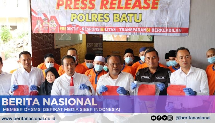 Polres Batu Berhasil Amankan 16 Tersangka Peredaran Gelap Narkoba