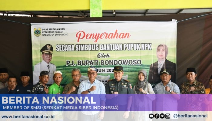 Serahkan Simbolis Bantuan Pupuk, Dandim Bondowoso Ungkap Hal Ini