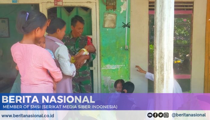 Wujudkan Balita Sehat, Banbinsa Kodim 0822 Bondowoso  Dampingi Posyandu 