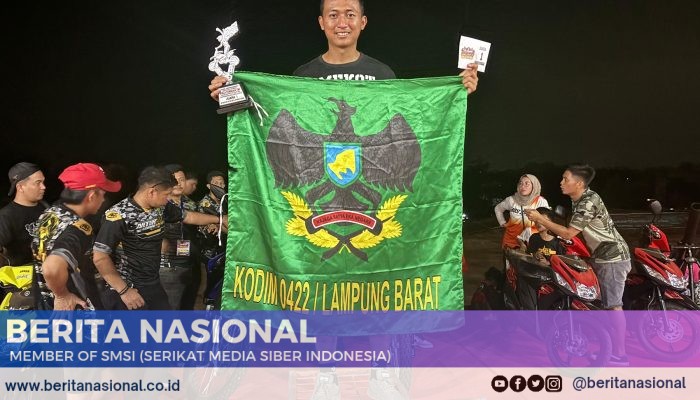 Serda Satria Anggota Kodim 0422/Lampung Barat Sukses Raih Piala di Lomba Grasstrack Panglima TNI