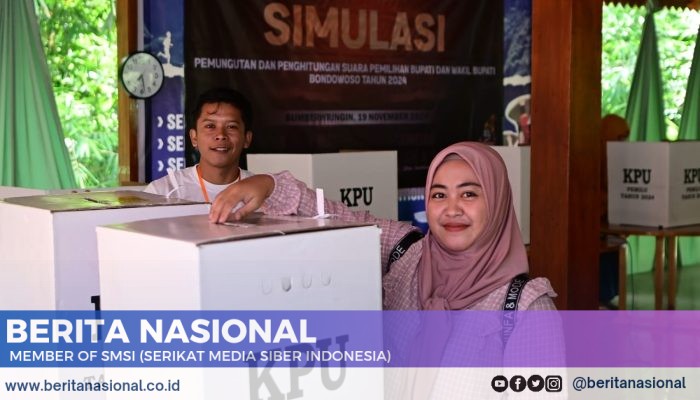 H-8 menuju Pelaksanaan Pilkada 2024, PPK Sumberwringin Bondowoso Gelar Simulasi Putungsura 