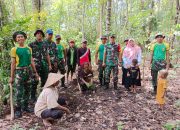 Babinsa Koramil Curahdami Bersama Warga Tanam Pohon Sukun, Rayakan HUT Brigif 9 Dharaka Yudha