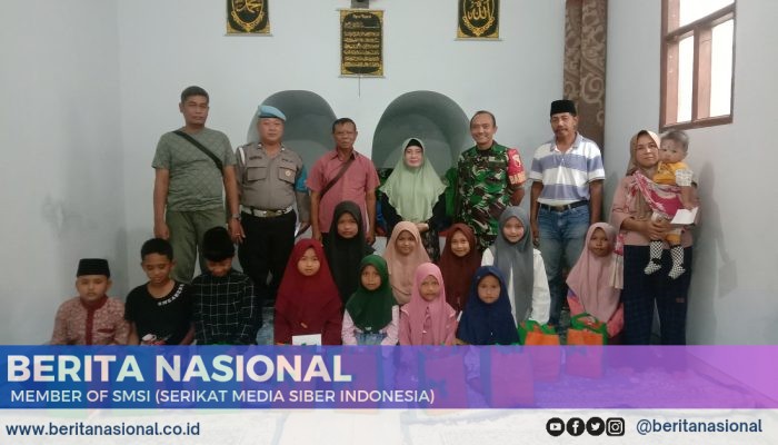 Babinsa Serda Didit Yuhandoko Dampingi Pemberian Santunan Anak Yatim Piatu