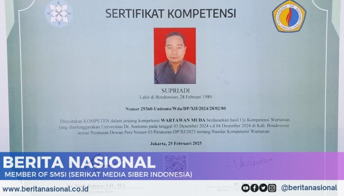 Momentum Spesial! Penyerahan Sertifikat UKW Bertepatan dengan HUT Direktur Media Klik Today Bondowoso