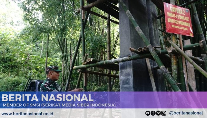 Kasdim 0822 Bondowoso Tinjau Progres Gapura TMMD ke-123 di Gunosari, Hampir Rampung