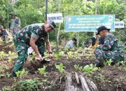 Aksi Tanam Pohon TMMD 123 Kodim 0822 Bondowoso di Desa Gunosari