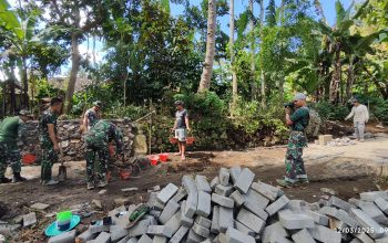 Tim Penerangan Kodim 0822 Bondowoso Aktif Liput TMMD 123 di Tlogosari