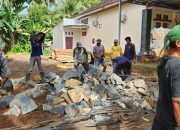 Satgas TMMD ke-124 Kodim 0422/Lampung Barat Bangun Gorong-Gorong di Pekon Pemerihan