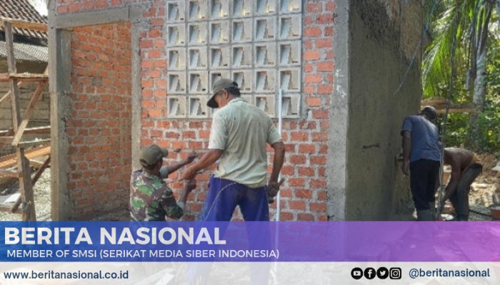Pembangunan MCK Masjid, TMMD Capai 45 Persen, Dansatgas Apresiasi Gotong Royong Warga.