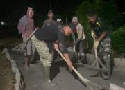 Malam Terakhir Pelaksanaan TMMD ke-124, Kodim 0422/Lampung Barat Laksanakan Lembur untuk Penyelesaian Target