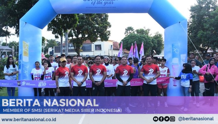 Dandim 0822 Beserta Perwira Staf Penuh Semangat Ijen Bhayangkara Run Olympiad 2025 Ramaikan HUT Polri ke-79 di Bondowoso