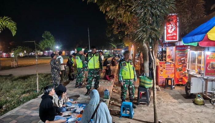 Patroli Gabungan TNI, Satpol PP, dan Banser Jaga Kondusifitas di Kecamatan Tamanan Kab Bondowoso