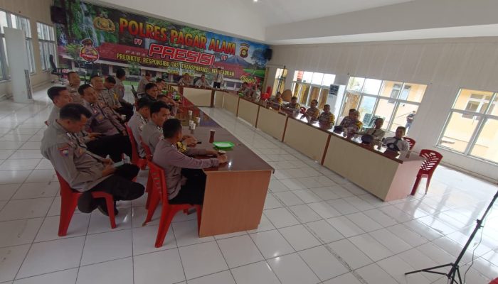 Polres Pagar Alam Ikuti Zoom Meeting Penerimaan Siswa Baru SMA Taruna Kemala Bhayangkara
