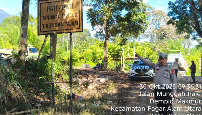 Satlantas Polres Pagar Alam Cek Jalur Wisata Gunung Gare, Antisipasi Lonjakan Arus Jelang Nataru