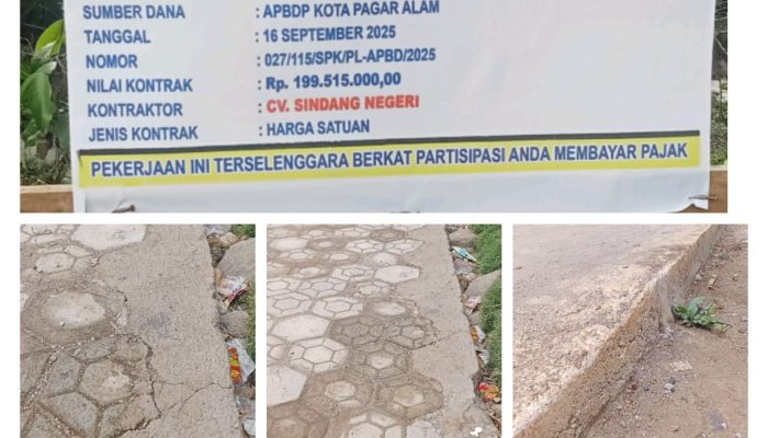Diduga Pembangunan Jalan Paving Blok Permukiman Talang Air Salak, Kelurahan Jangkar Mas di Kerjakan Tidak Sesuai Sefecsifikasi.