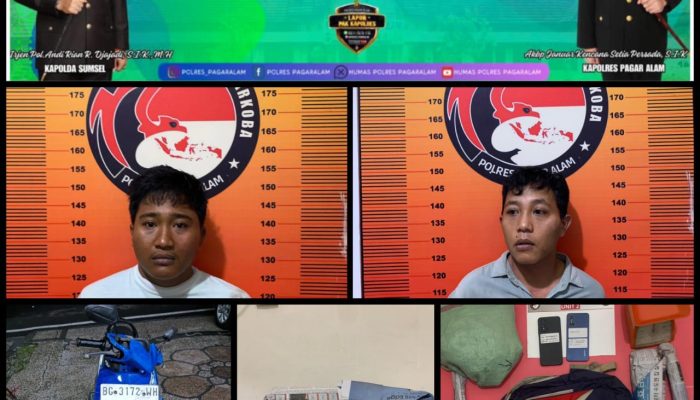 Satresnarkoba Polres Pagar Alam Amankan Dua Bersaudara dan Sita 1,7 Kg Ganja