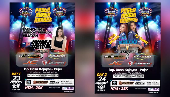 Pesta Musik Rakyat Serikat Pemuda Kejayan Akan Dimeriahkan DJ Tanti dan Sound Terbaik Bondowoso