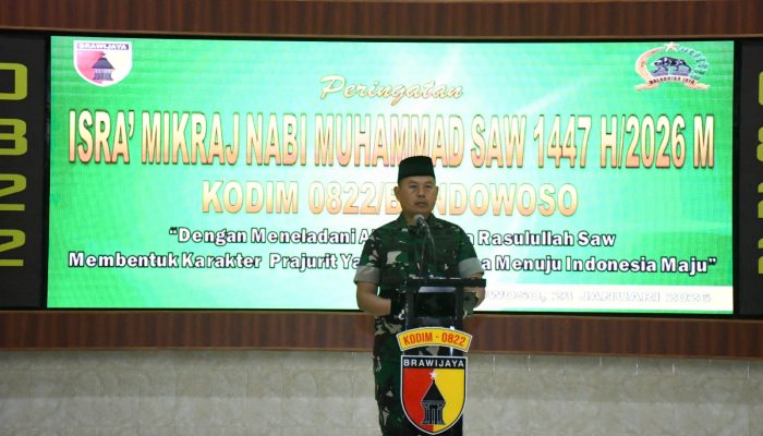Dandim 0822 Bondowoso Jadikan Isra Mi’raj Momentum Penguatan Moral dan Integritas TNI