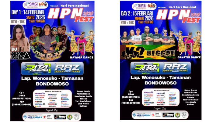 Semarak HPN Fest 2026, SMSI Bondowoso Hadirkan Panggung Kebersamaan untuk Masyarakat